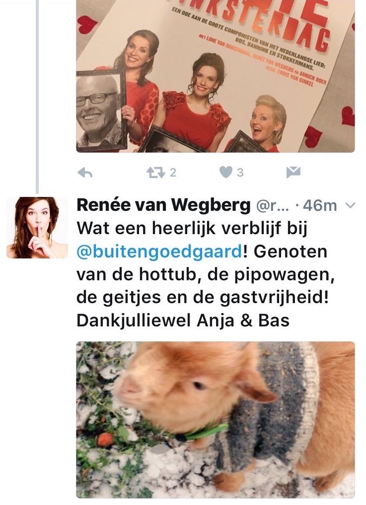 compliment van Renee van wegberg over verblijf bij buitengoed de gaard pipowagendeluxe